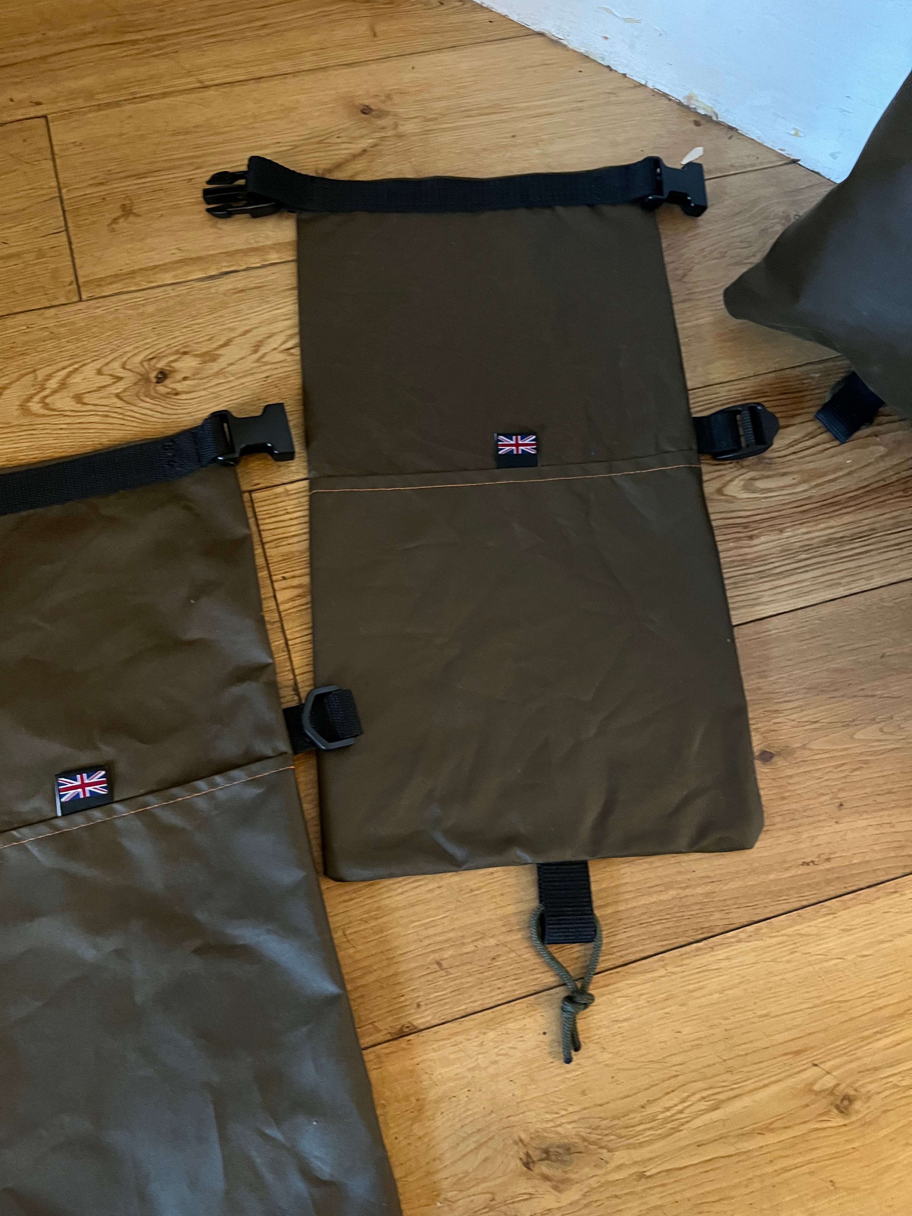 Bushcraft wax cotton roll top bags Medium
