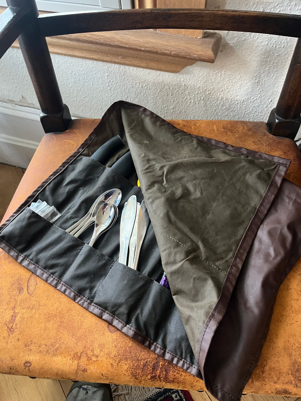Bushcraft kitchen tidy roll, tools not included