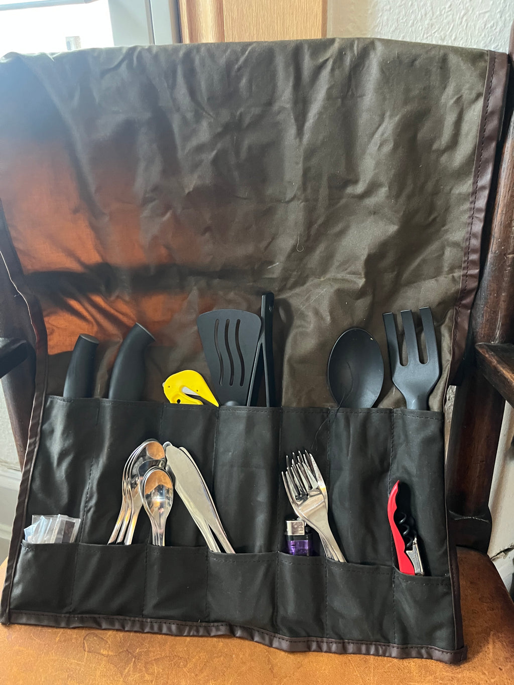 Bushcraft kitchen tidy roll, tools not included