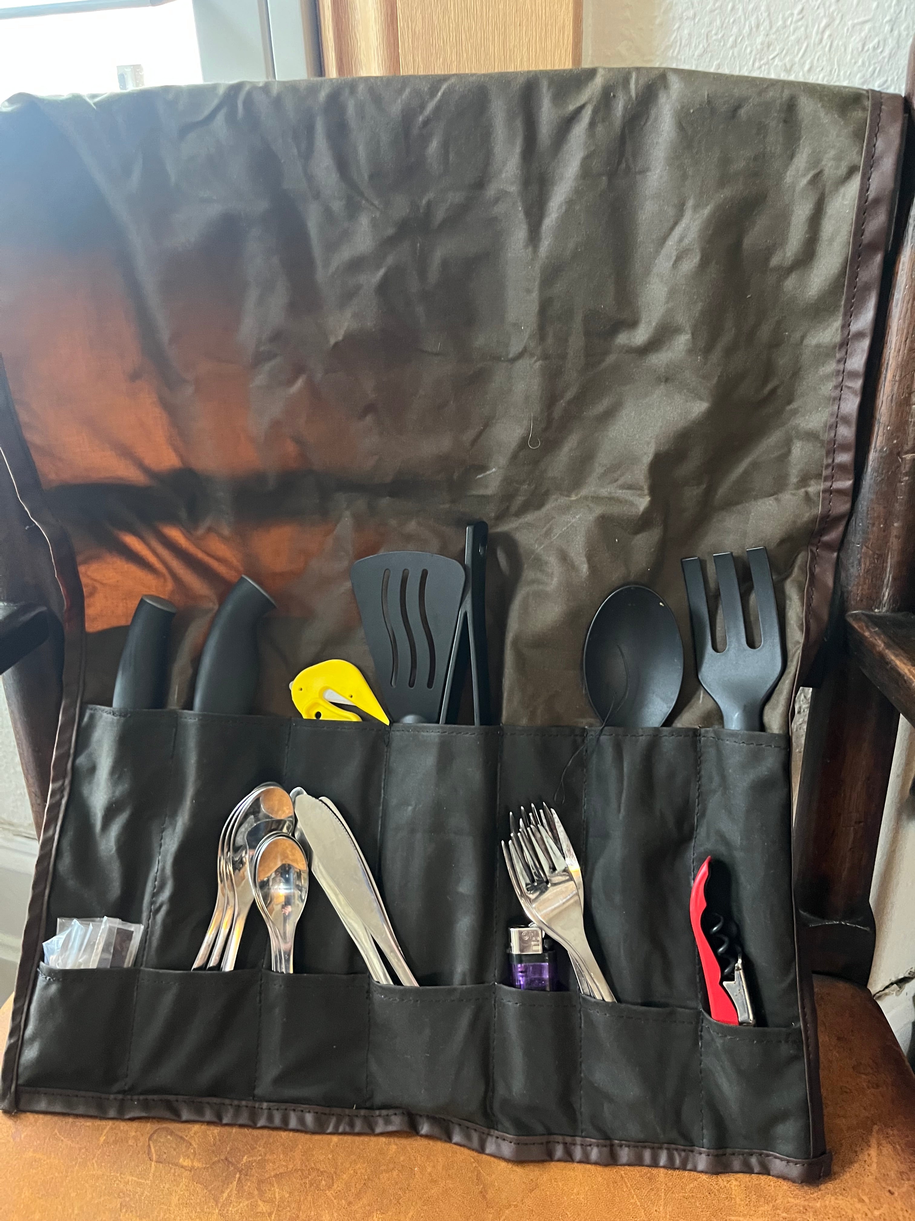 Bushcraft kitchen tidy roll, tools not included