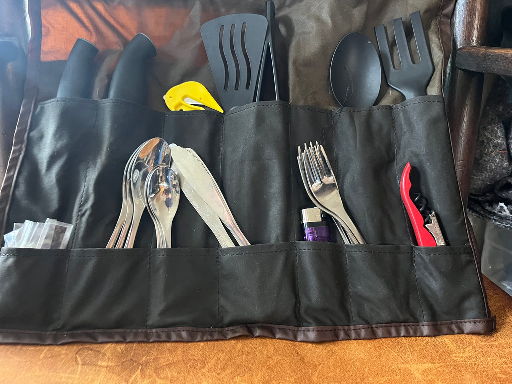 Bushcraft kitchen tidy roll, tools not included