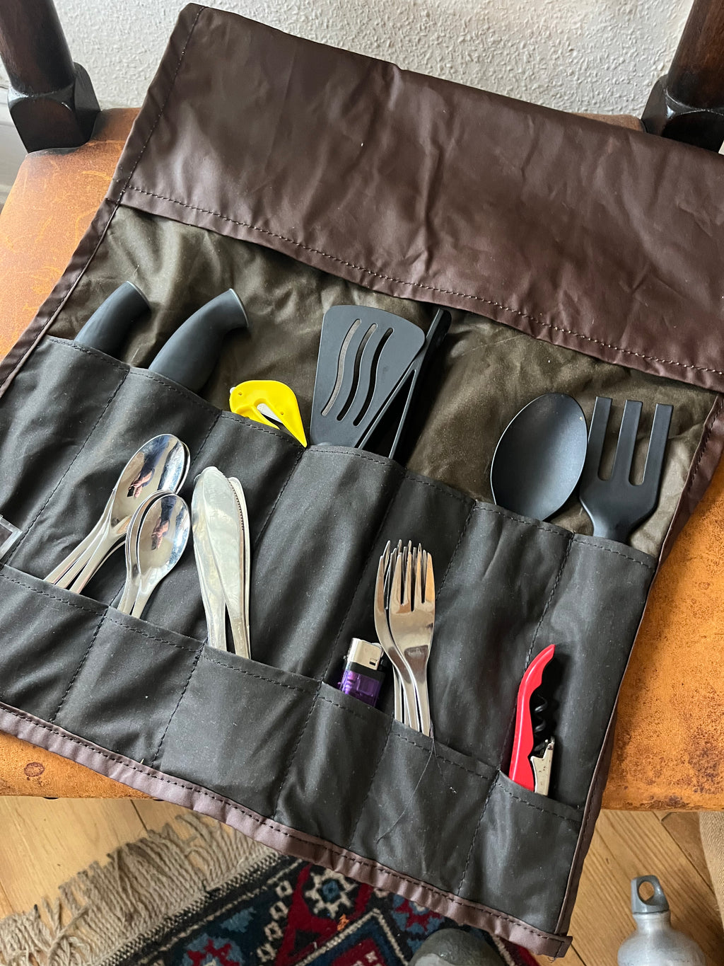 Bushcraft kitchen tidy roll, tools not included