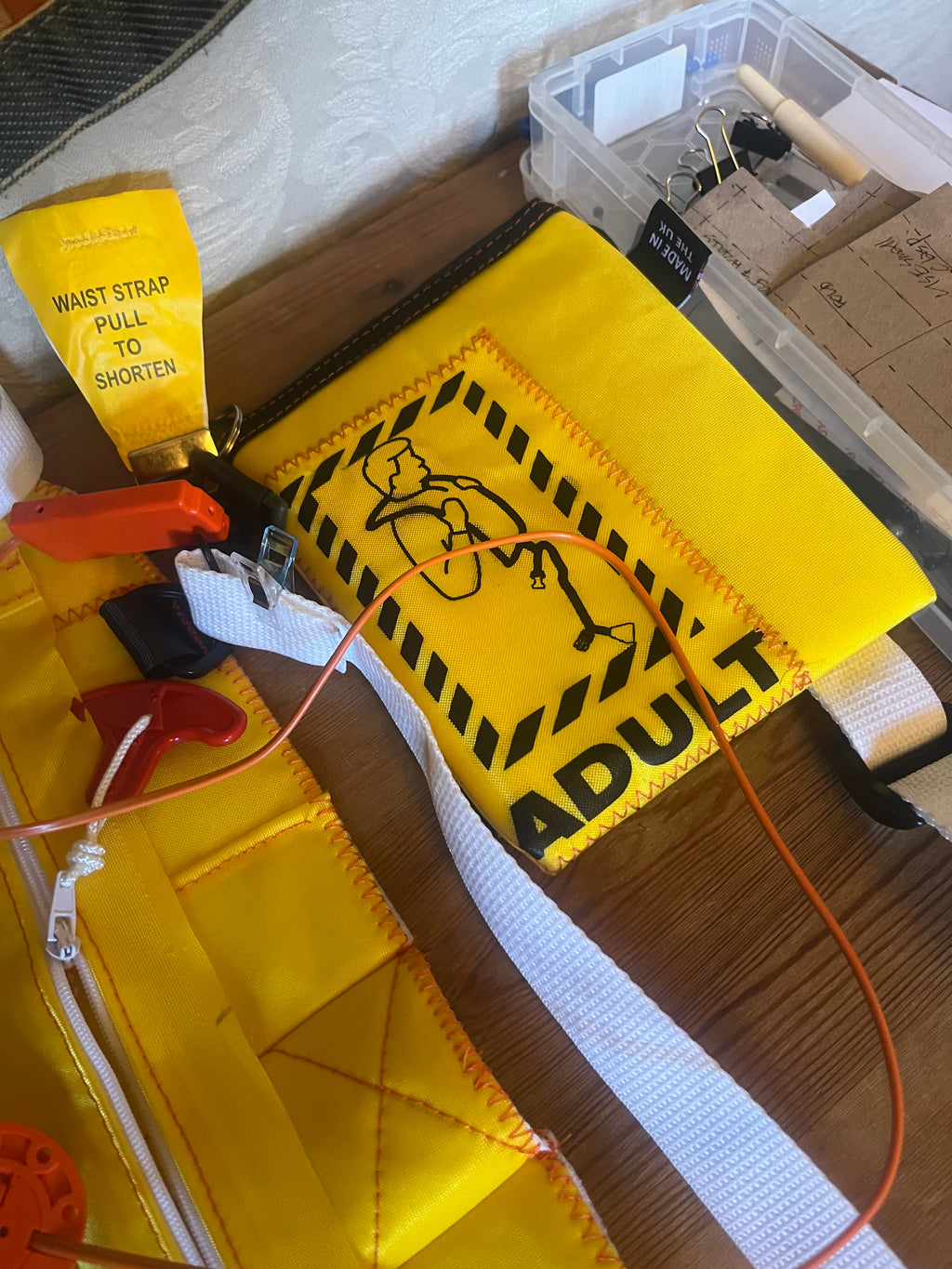 Life jacket bag, ultilites bag, vanity bag and wallet One-off