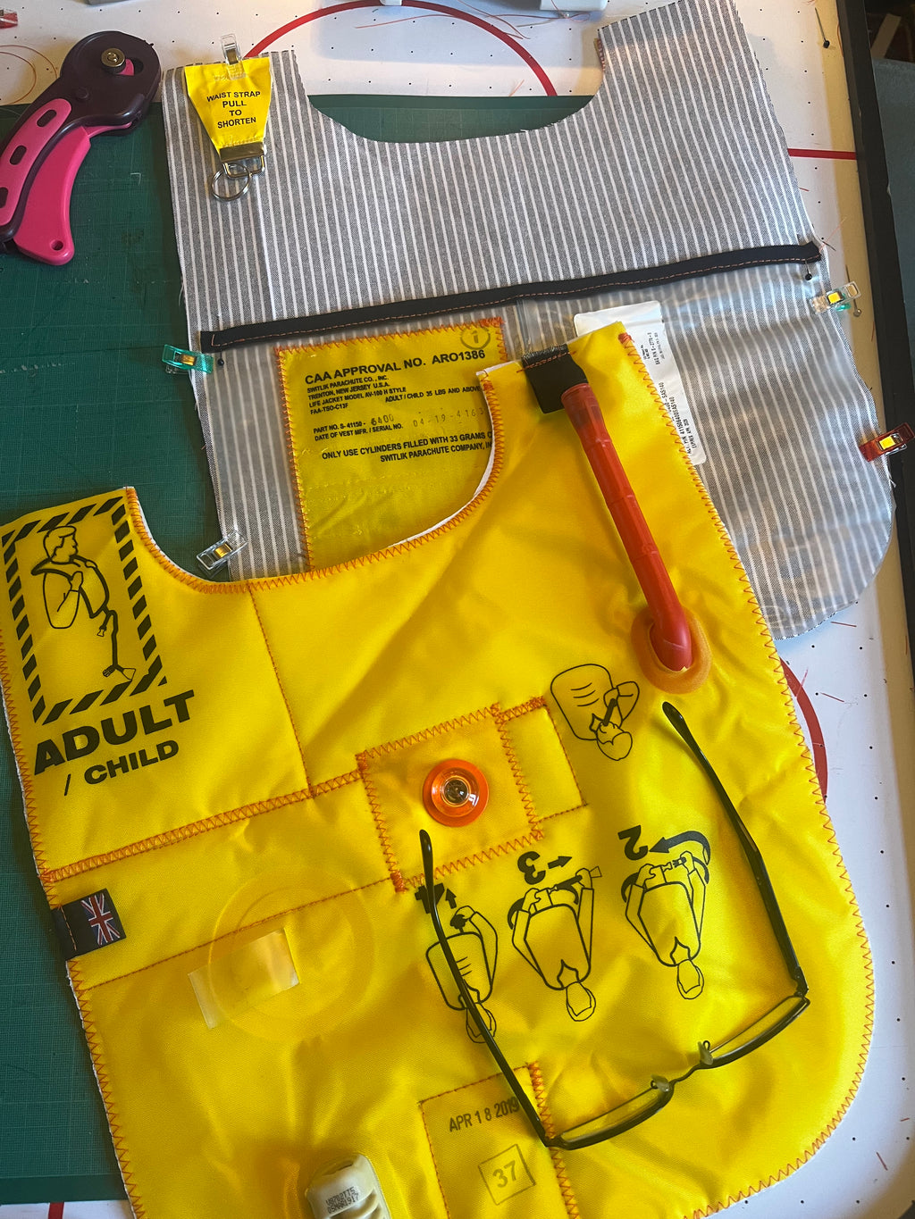 Life jacket bag, ultilites bag, vanity bag and wallet One-off