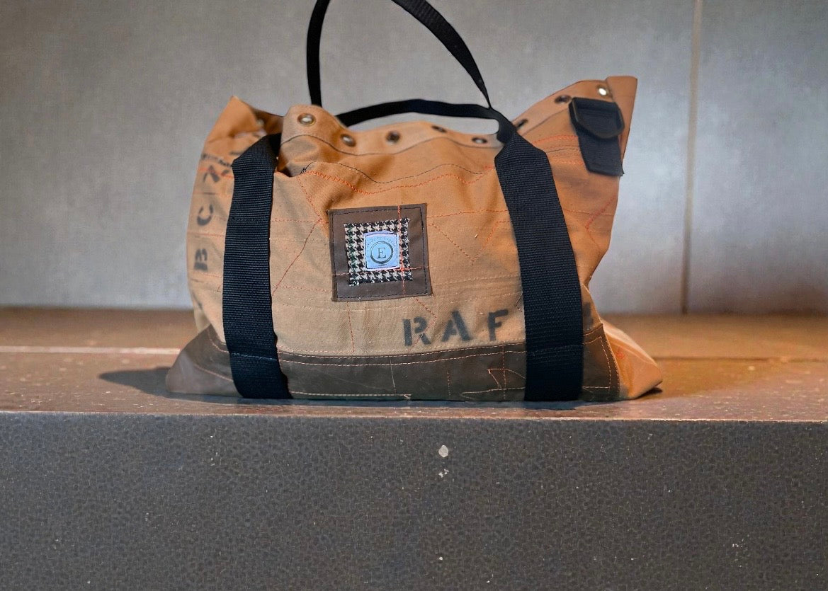 Mens overnight bag, made from Parachute stowage bag, ex RAF