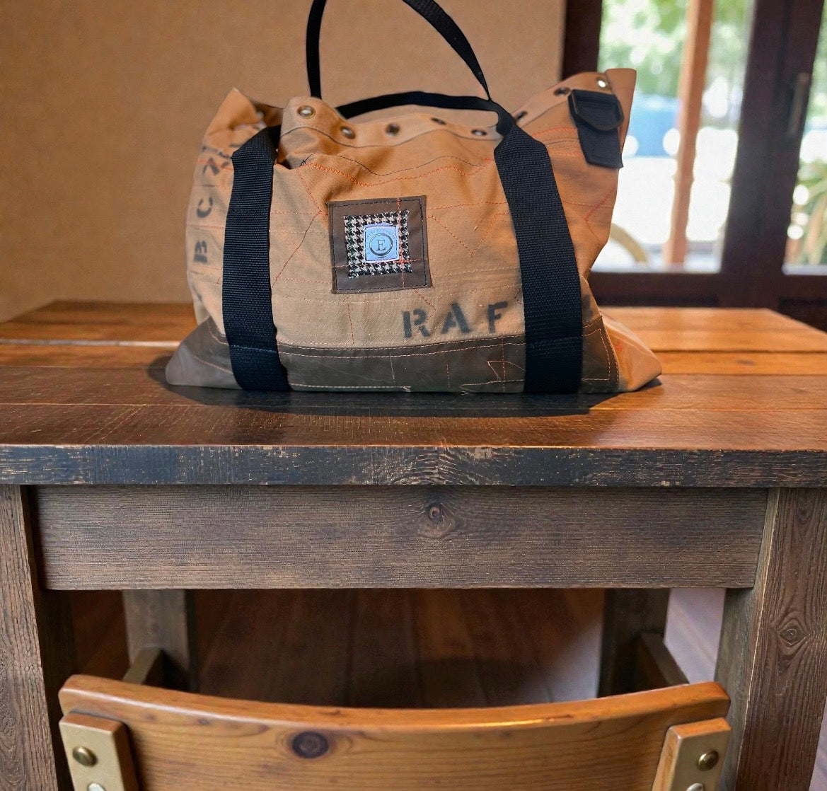 Mens overnight bag, made from Parachute stowage bag, ex RAF