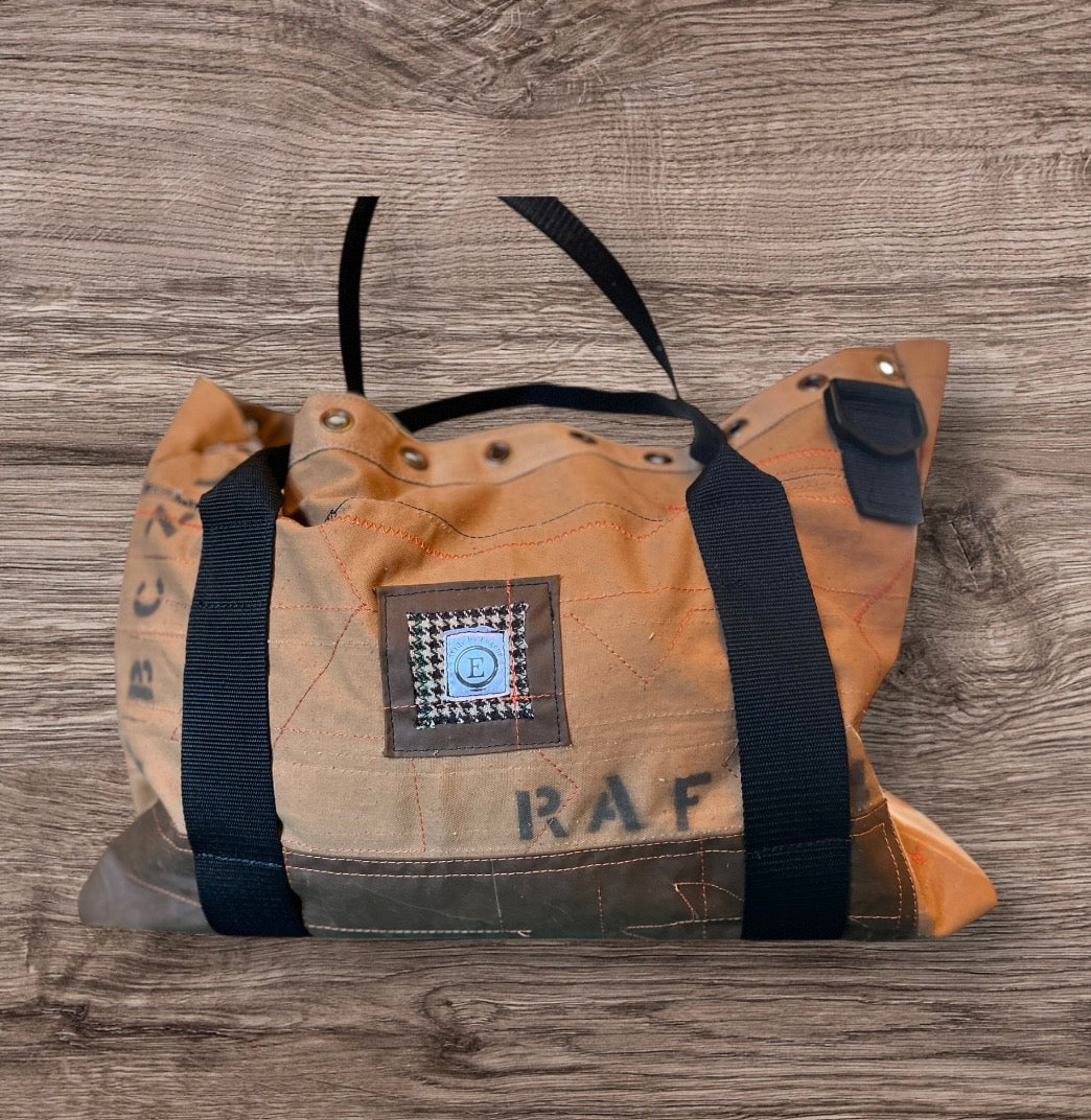 Mens overnight bag, made from Parachute stowage bag, ex RAF
