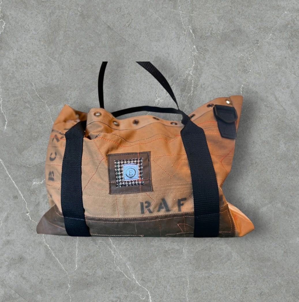 Mens overnight bag, made from Parachute stowage bag, ex RAF
