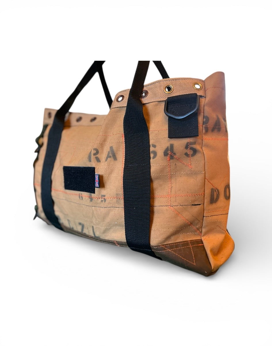 Mens overnight bag, made from Parachute stowage bag, ex RAF