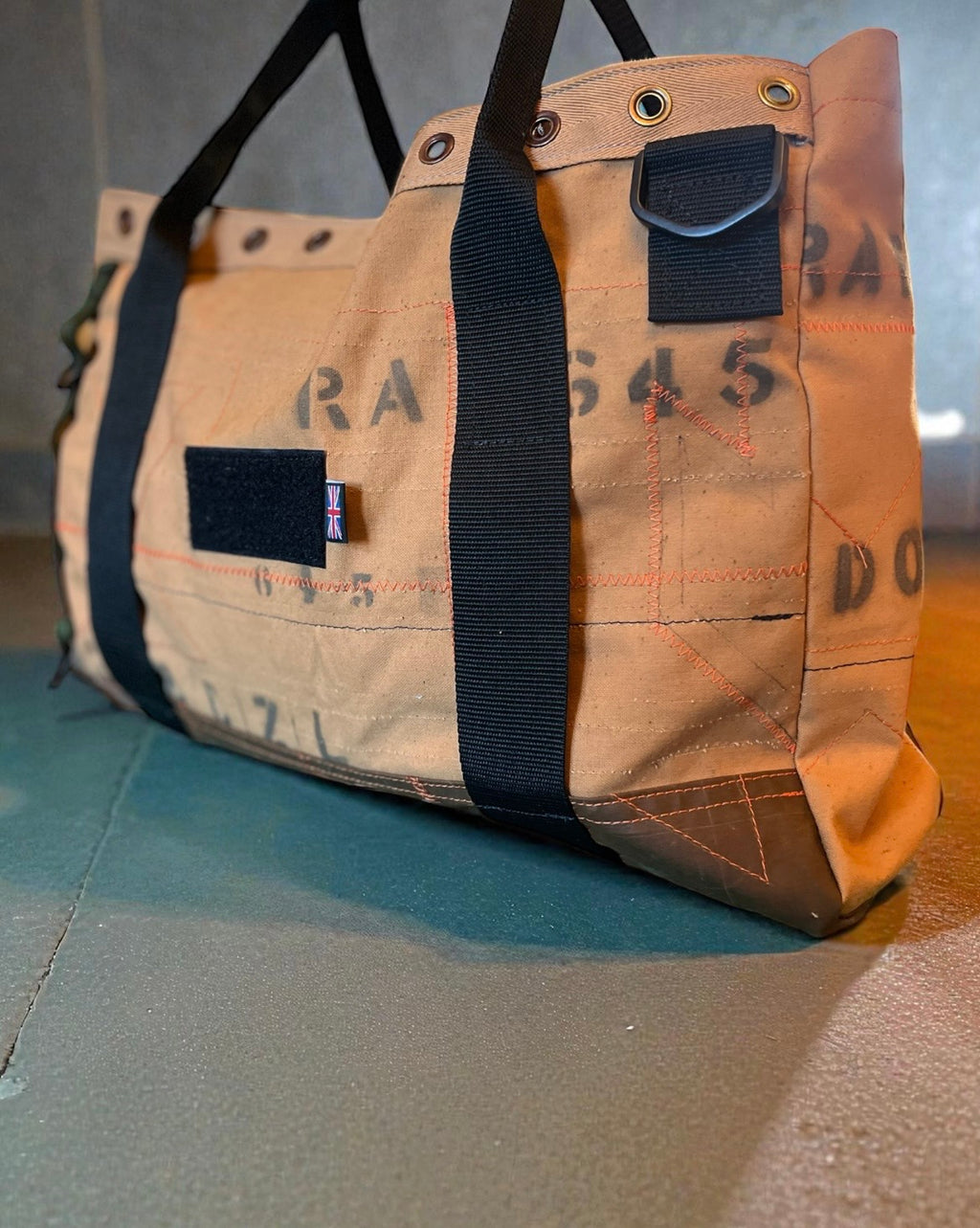 Mens overnight bag, made from Parachute stowage bag, ex RAF