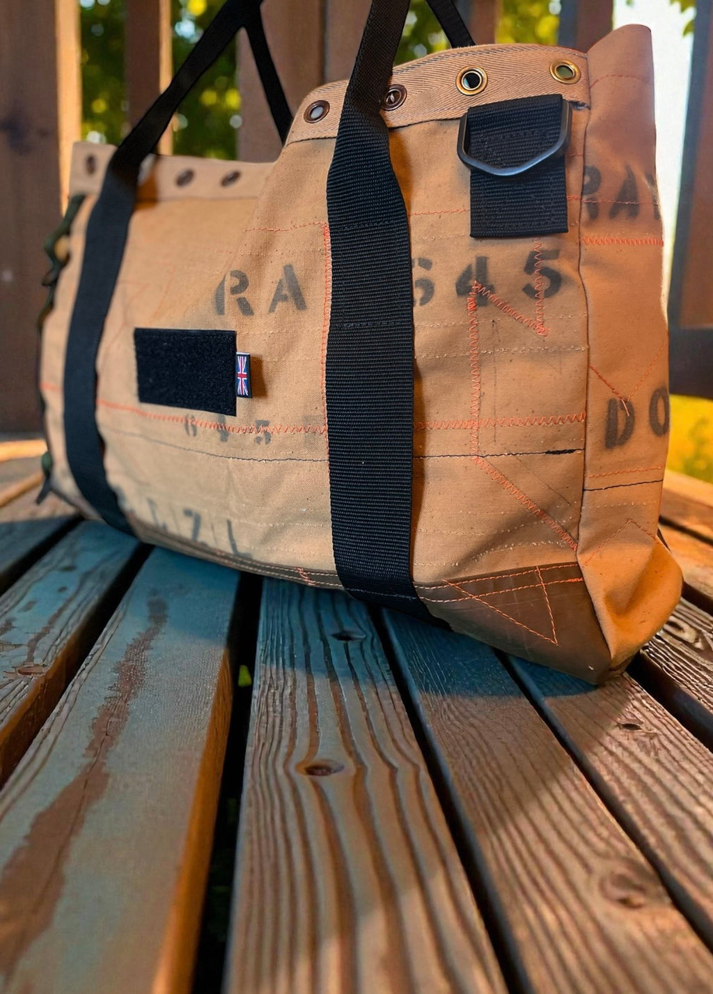 Mens overnight bag, made from Parachute stowage bag, ex RAF