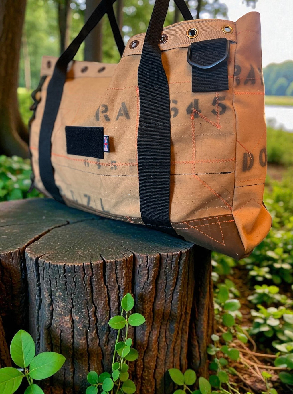 Mens overnight bag, made from Parachute stowage bag, ex RAF