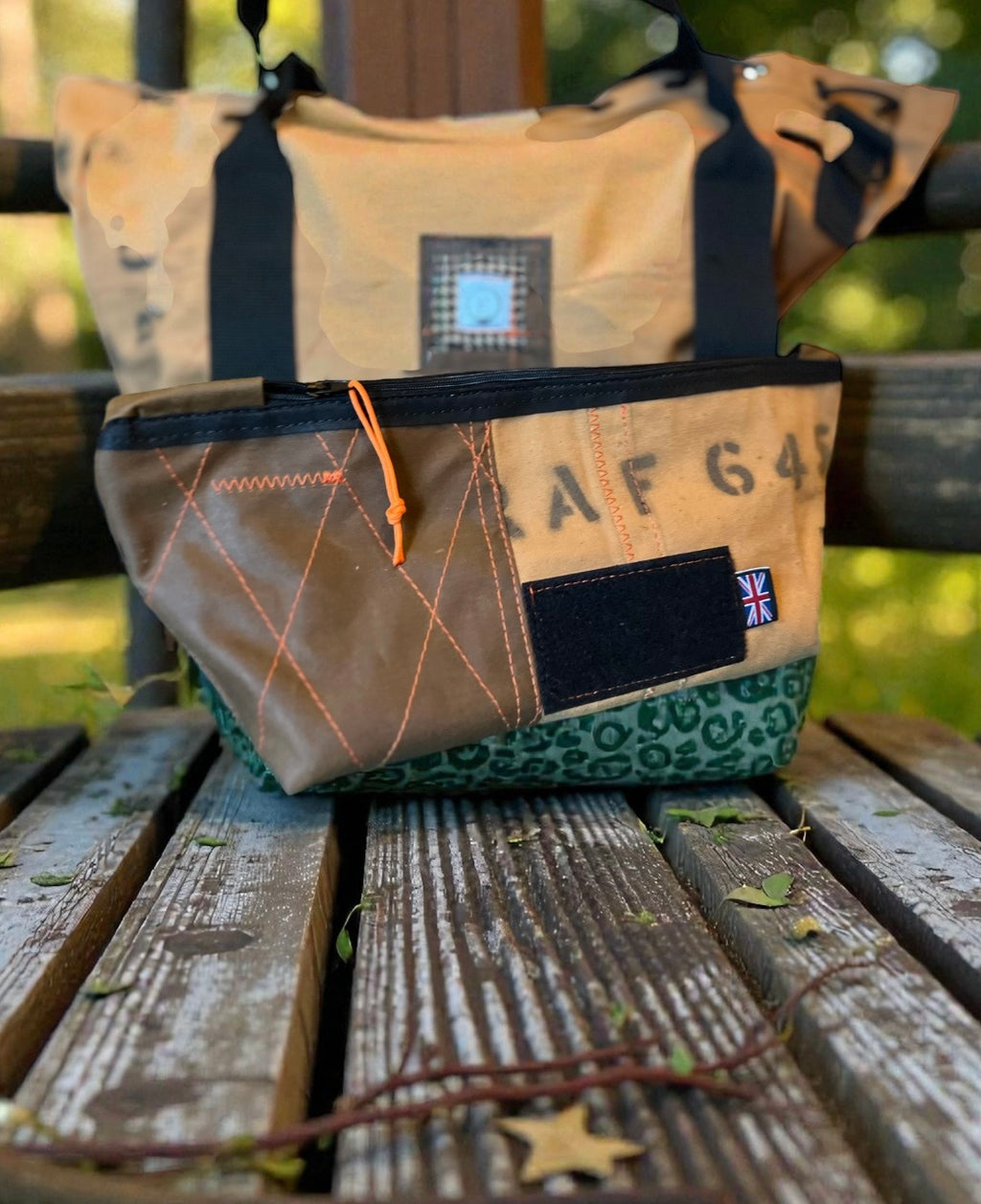 Mens overnight bag, made from Parachute stowage bag, ex RAF
