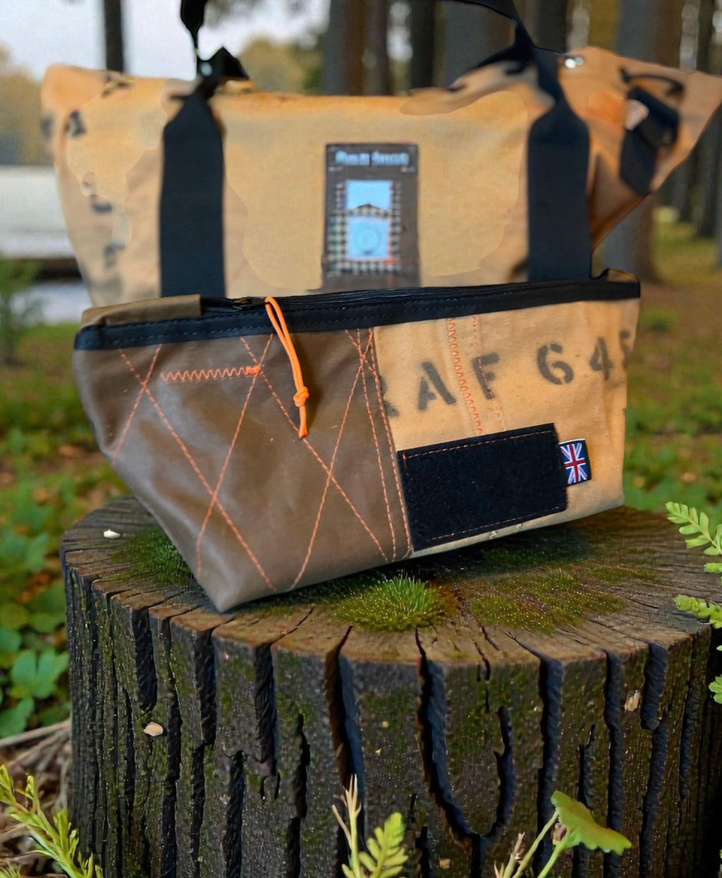 Mens overnight bag, made from Parachute stowage bag, ex RAF