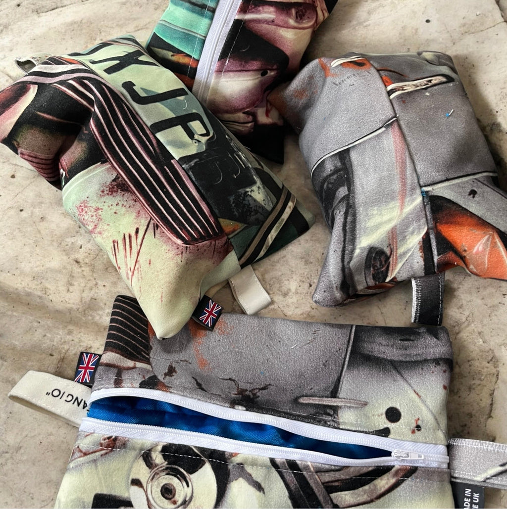 Jean Paul Gaultier fabric boxy bags, lined and zippered